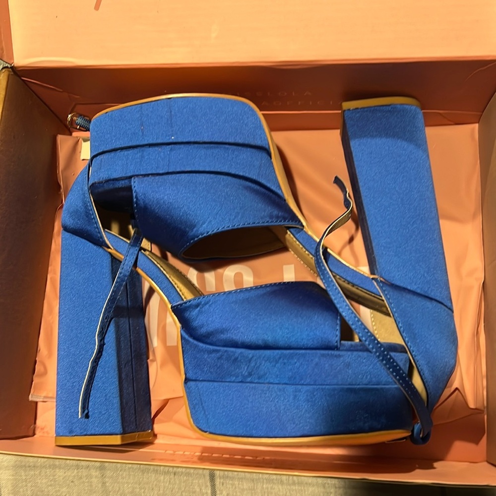 Miss Lola blue platform sandals